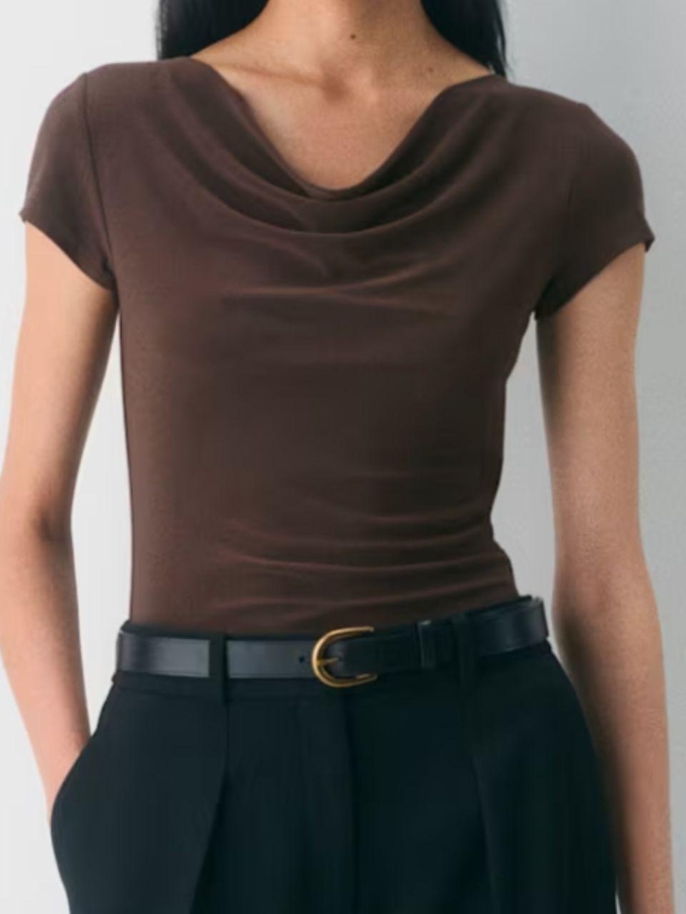 Aritzia Smooth Matter Anne Top Draped Cowl Neck NEW